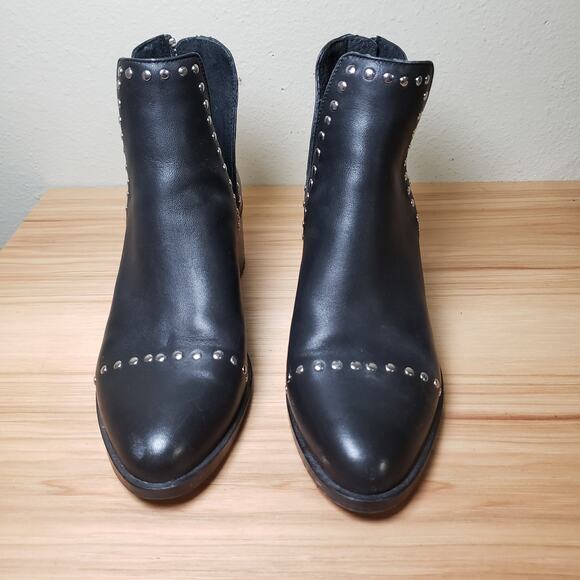 Steve Madden Women's 7 Conspire Studded Leather Ankle Booties Black Western Boho - Picture 3 of 8